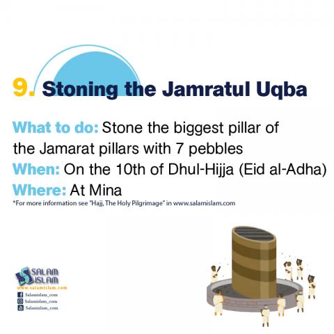 Hajj Rituals in Brief Stoning the Jamarat al Uqba