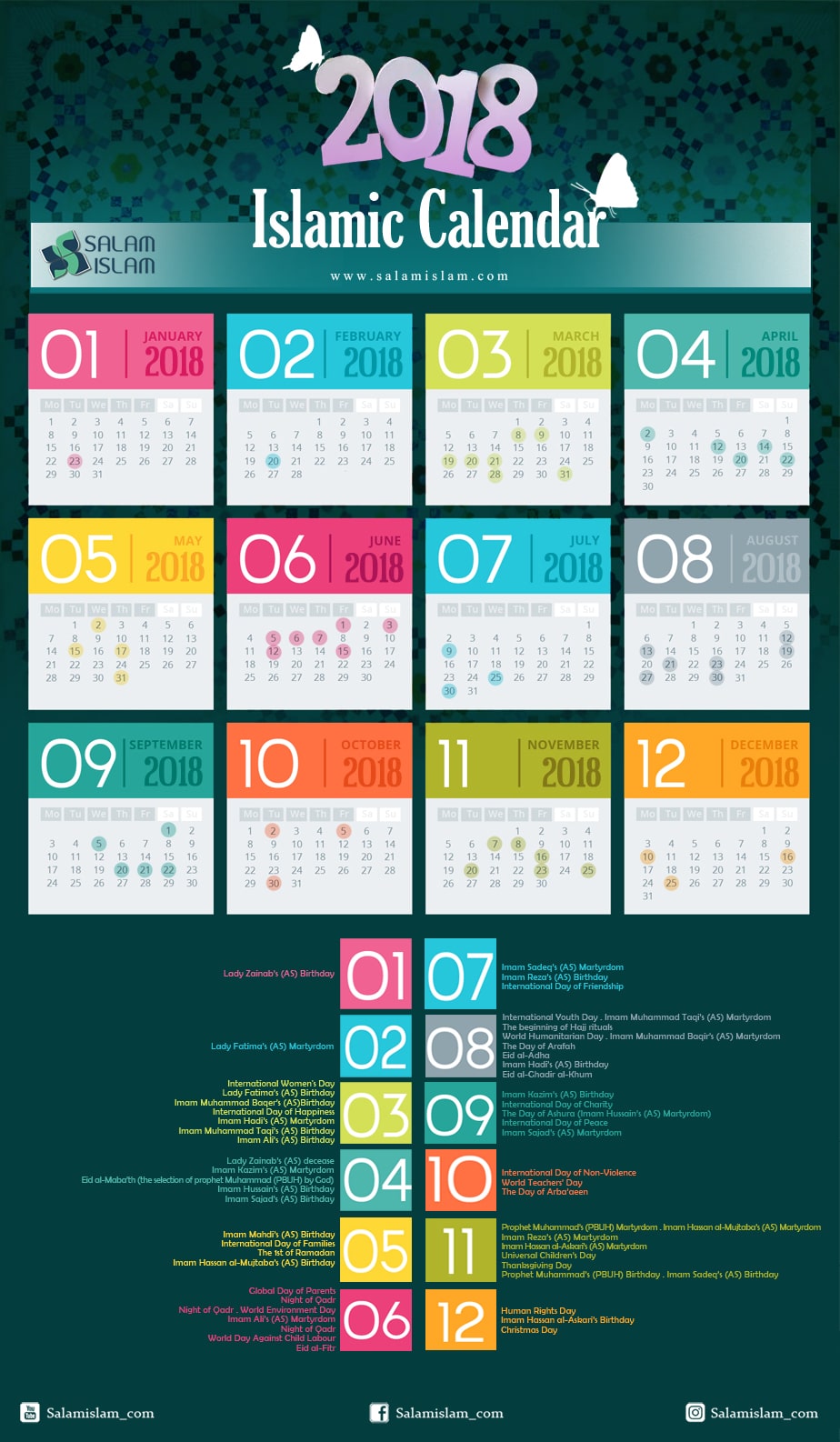 2018 Islamic Calendar Salamislam