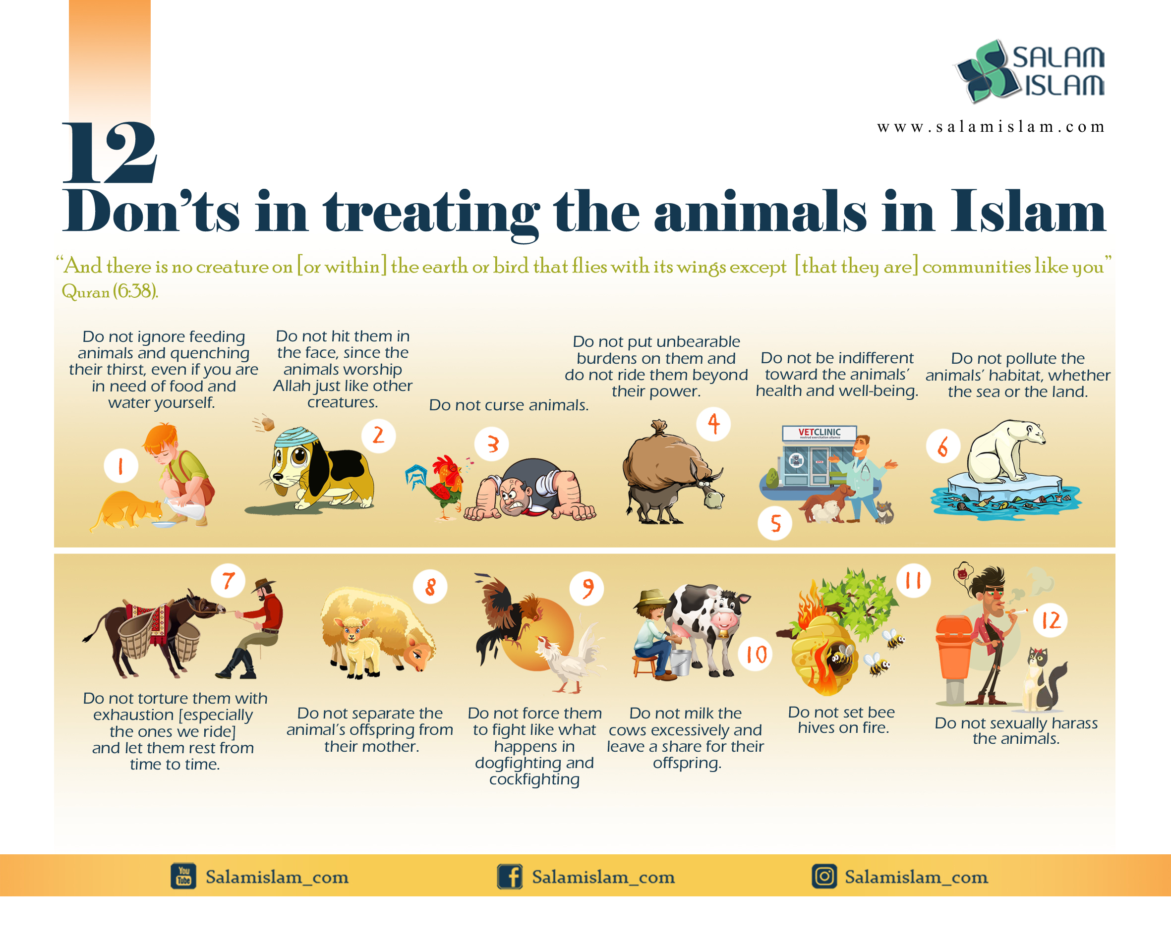 12 Don'ts in Treating the Animals in Islam | Salamislam