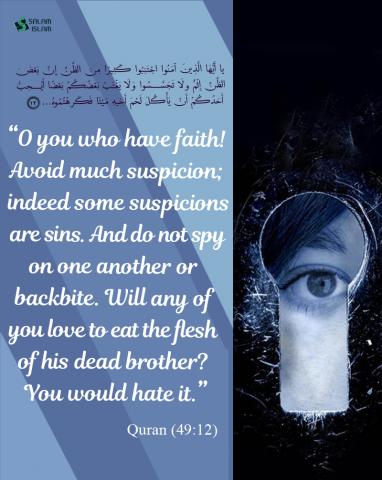 Those who have faith avoid suspicion