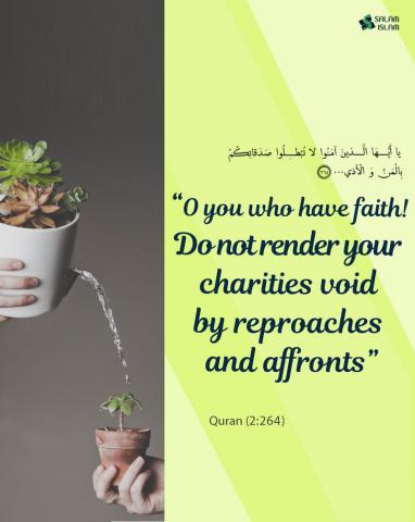 Those who have faith avoid reproaches and affronts